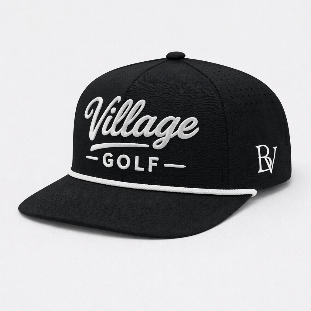 Village Golf – Classic Rope Hat – Black & White